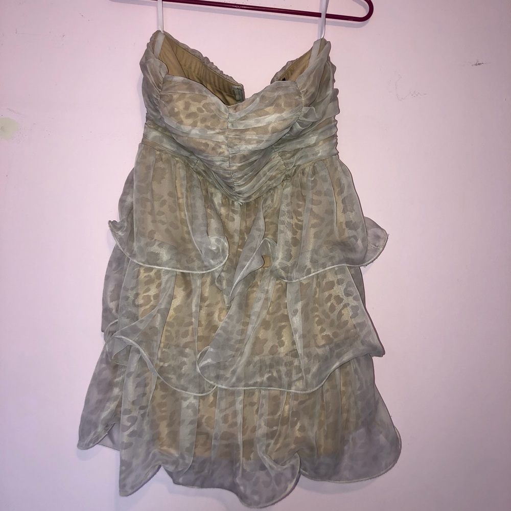Formal homecoming strapless cheetah dress